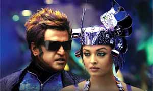 Aishwarya Rai Bachchan and Rajnikanth attended the audio launch of their forthcoming film, Enthiran - The Robot.