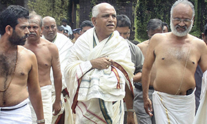 Yeddyurappa had gone on a temple spree at the height of the political crisis last month.