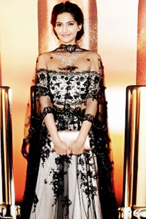 India shines at Cannes: Sonam Kapoor in a lace lehenga