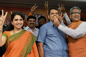 Maharashtra elections results: BJP celebrates, but needs ally